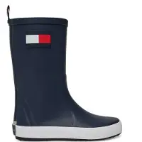 Tommy Hilfiger Gummistövel 'RUDY' blå / körsbärsröd / vit