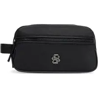 BOSS Toiletry case in structured twill with logo