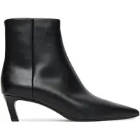 Calvin Klein Leather Kitten Heel Zip Ankle Boots