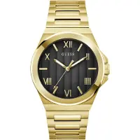 GUESS Analog klocka 'VINYL' guld / svart