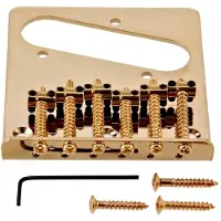 Gear4Music Guitarworks 6-Saddle Gitarrstall Gold