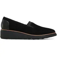 Clarks för kvinnor. 26155819 Sharon läderskor svart (40), Hud, 1 till 3 cm, Ingen, Casual