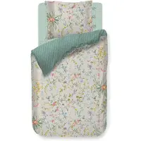 Pip studio Blommiga sängkläder - 140x220 cm - Petites Fleurs Khaki - Sängkläder med dubbelsidig design - 100 % bomull -