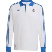 Adidas Real Madrid Piké Terrace Icons - Vit/Blå Långärmad - , storlek Medium