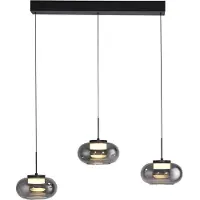 Schöner Wohnen Glas pendellampa Sia, dimbar, Aluminium / grå / zink, Vardagsrum / matsal, Glas, Modern, Pendellampa