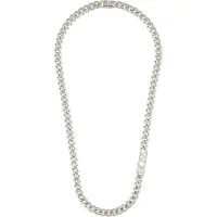 BOSS Silver-tone curb-chain necklace with logo link