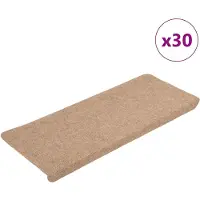 vidaXL Trappmattor självhäftande 30 st beige 65x24,5x3,5 cm