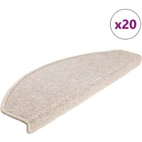 vidaXL Trappmattor 20 st 65x24x4 cm Taupe halvrunda stora