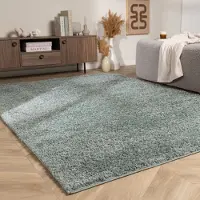NATURL. Fluffig matta | Wish blå/grön hos Volero | 120x170cm | Polypropen | Enfärgad | Rektangulär | Hög lugg
