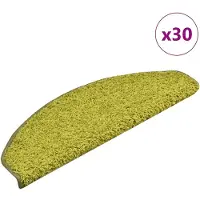 vidaXL Trappmattor 30 st 65x21x4 cm gröna halvrunda stora