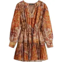 Desigual Klänning brun / ljusorange / mörkorange / off-white
