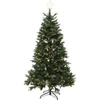 julgran konstgjord PE/PVC LIFA klass A+ 180x122 cm m/LED och stjärna NORDIC WINTER (780-235)