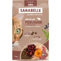 Sanabelle Indoor med pärlhöns och tranbär kattfoder