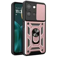 Mtp Products Motorola Moto G (2025) Hybrid Skal med Roterande Ring med Kameraskydd - Roséguld