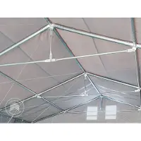 TOOLPORT Lagertält 8x16 m - 3,0 m sidohöjd med hissport, PVC 850 grå, utan hållfasthet (Säkerhetspaket)