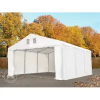TOOLPORT Lagertält 5x8 m - 2,6 m sidohöjd, med bottenram, PVC 800 mörkgrön, inkl. hållfasthet (underlag: betong)