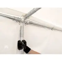 TOOLPORT Lagertält 4x14 m - 2,6 m sidohöjd, med bottenram, PVC 800 mörkgrön, utan hållfasthet (Säkerhetspaket)