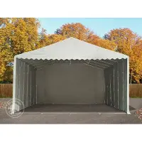 TOOLPORT Lagertält 8x12 m - 2,6 m sidohöjd, med bottenram, PVC 800 vit, inkl. hållfasthet (underlag: betong)