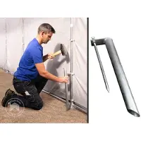 TOOLPORT Lagertält 8x12 m - 3,6 m sidohöjd med dragkedjor, PVC 850 grå, inkl. hållfasthet (underlag: jord)