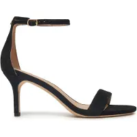Ralph Lauren för kvinnor. 802959175001 Allie sandaler med klack i läder svart (37), Hud, 5 till 8 cm, Spänne, Casual, Parti