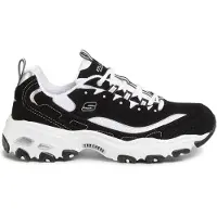 SKECHERS DLites 1.0 Läder Textil Bekväm Mode Andningsbar Lättvikt Låg topp Pappa Skor Herr sneaker Vit Svart 52675-BKW 44