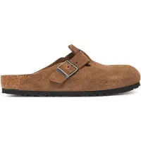 Birkenstock Boston Soft Footbed Suede Leather Sandaler dark tea tonal fb, 40