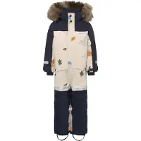 Didriksons Kids' Bjärven SE Coverall 2 Winter Ocean Multi Reflex