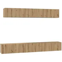 vidaXL TV-bänkset Väggmonterad 5 pcs Artisan Ek Konstruerat trä