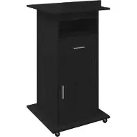 vidaXL Podium med låda Svart Ek 55 x 55 x 107 cm Konstruerat trä