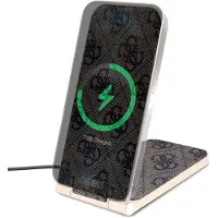 GUESS GUDCFAL4PEGW 2-in-1 15W 4G Pattern MagSafe brown/brown inductive charger