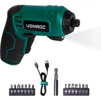 Vonroc Batteridriven skruvdragare 4V | Inkl. 14 – delar bitset