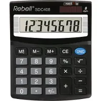 Rebell SDC 408, Skrivbord, Grundläggande, 8 siffror, 1 linjer, Batteri/solcell, Svart