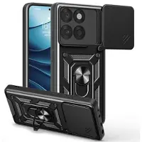 Mtp Products Motorola Edge 60 Fusion Hybrid Skal med Roterande Ring med Kameraskydd - Svart