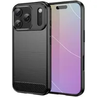 Mtp Products iPhone 17 Pro Borstat TPU Skal - Kolfiber - Svart