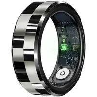 Mtp Products R9 Premium Smart Ring i rostfritt stål med laddningsfodral - Storlek: 11/20.6mm - Svart