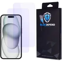 BlueDefend iPhone 15 Anti-Blue Light skärmskydd av härdat glas - 2 st.