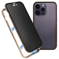 Mtp Products iPhone 16 Pro Magnetiskt Skal med Härdat Glas - Privacy - Guld