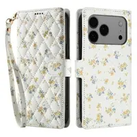 Mtp Products iPhone 17 Pro Rombiskt blommigt plånboksfodral - gula blommor