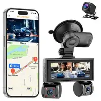 Mtp Products W3 4-kanals WiFi Dash Cam - 2K främre och bakre kameror