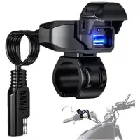 Mtp Products USB-laddare för motorcykelstyre 18W - Svart