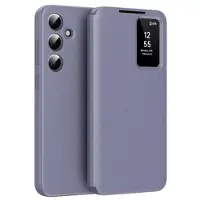 Mtp Products Samsung Galaxy S24+ Smart Clear View Flip Skal med kortplats - Grå Lila