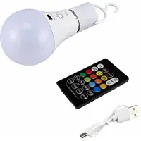Mtp Products Uppladdningsbar RGB-glödlampa med fjärrkontroll och timer