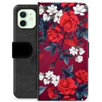 Mtp Products iPhone 12 Premium Plånboksfodral - Vintage Blommor