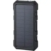 Mtp Products Vattenresistent Solcells Powerbank/Trådlös Laddare - 20000mAh - Svart