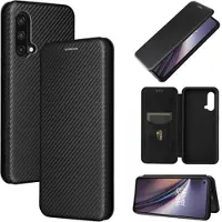Mtp Products OnePlus Nord CE 5G Flipfodral - Kolfiber - Svart