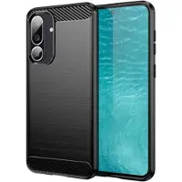 Mtp Products Samsung Galaxy M56/F56 Borstat TPU Skal - Kolfiber - Svart