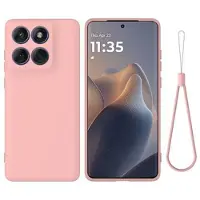 Mtp Products Motorola Edge 60 Pro Flytande silikon skal med handrem - Rosa