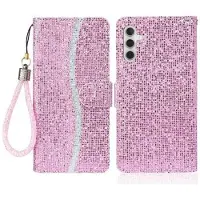 Mtp Products Samsung Galaxy A15 Plånboksfodral med glitter - Rosa