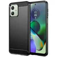 Mtp Products Motorola Moto G54 Borstat TPU Skal - Kolfiber - Svart