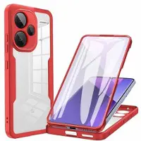 Mtp Products Xiaomi Redmi Note 13 Pro+ 360 Skydds Skal - Röd / Klar